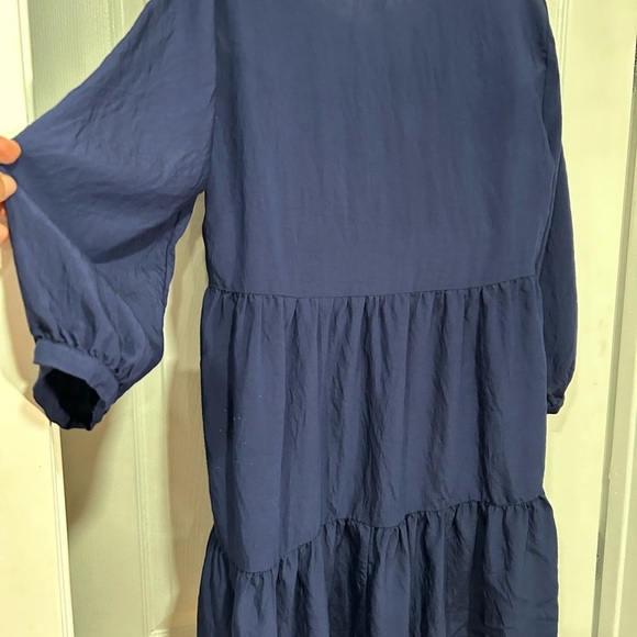 Ellen Tracy Deep Blue V-Neck Dress - Picture 3 of 4